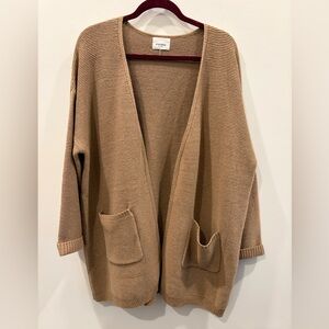 Andree‎ Tan Open-Front Cardigan with Pockets 2X Plus Size capsule